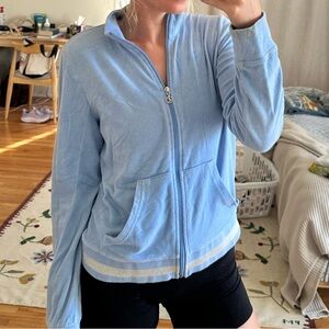 Juicy Couture Light Blue Zip-Up Terry Jacket